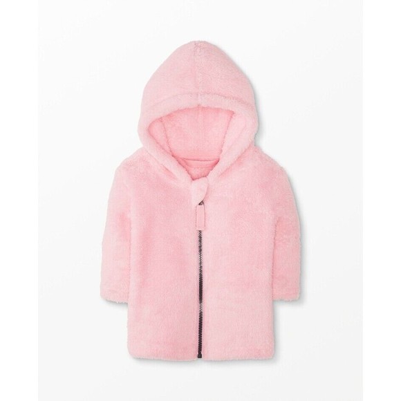 Hanna Andersson Size 2T 85 cm Baby Jacket In Marshmallow Coat Pink Hoodie - Picture 1 of 11